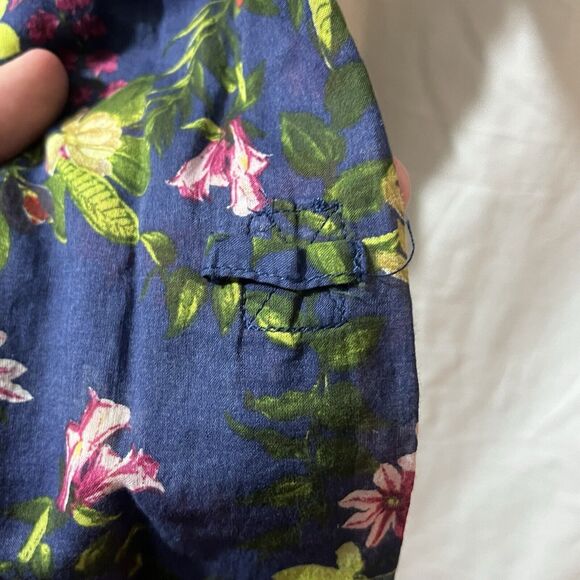 Esprit Floral Print Distressed Long Sleeve Blouse Shirt Womens Size 4 - Picture 5 of 8